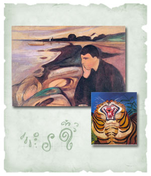 Munch: Malinconia - Ligabue: Testa di tigre 
