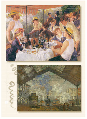 Renoir: La colazione dei canottieri - Monet: La gare Saint Lazare